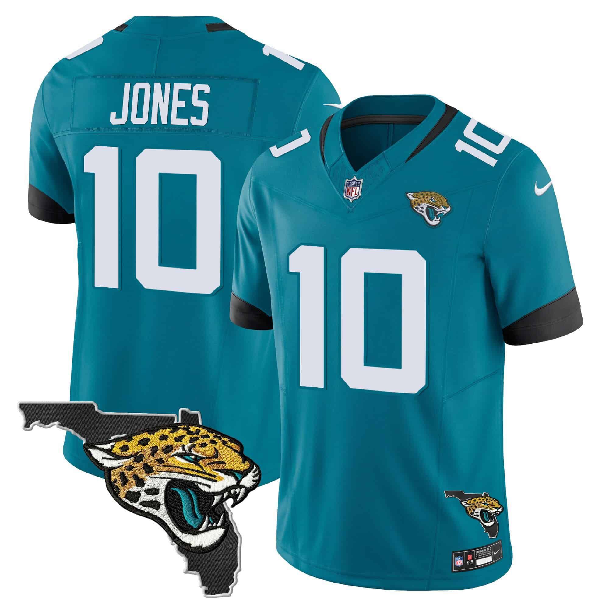 Men Jacksonville Jaguars #10 Jones Green 2024 Nike Florida Patch Vapor NFL Jersey style 1->indianapolis colts->NFL Jersey